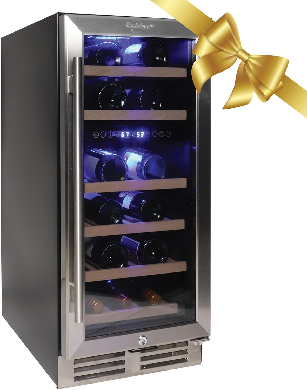 image:imageKoolatron 28 Bottle Wine Fridge Wine Cooler with Glass Door 35 cu ft 100L Beverage Can Refrigerator Digital Temperature ControlDual Temperature Zone Ideal for White Red Sparkling Wine28 Bottle