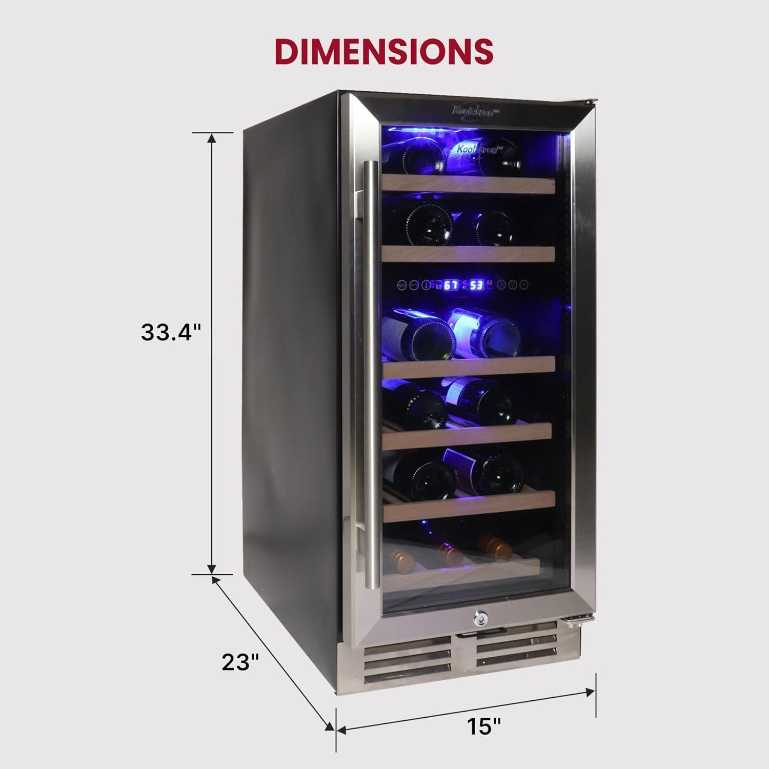 image:imageKoolatron 28 Bottle Wine Fridge Wine Cooler with Glass Door 35 cu ft 100L Beverage Can Refrigerator Digital Temperature ControlDual Temperature Zone Ideal for White Red Sparkling Wine28 Bottle