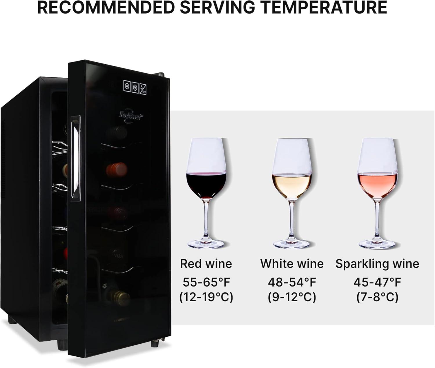 image:imageKoolatron 28 Bottle Wine Fridge Wine Cooler with Glass Door 35 cu ft 100L Beverage Can Refrigerator Digital Temperature ControlDual Temperature Zone Ideal for White Red Sparkling Wine10 Bottle