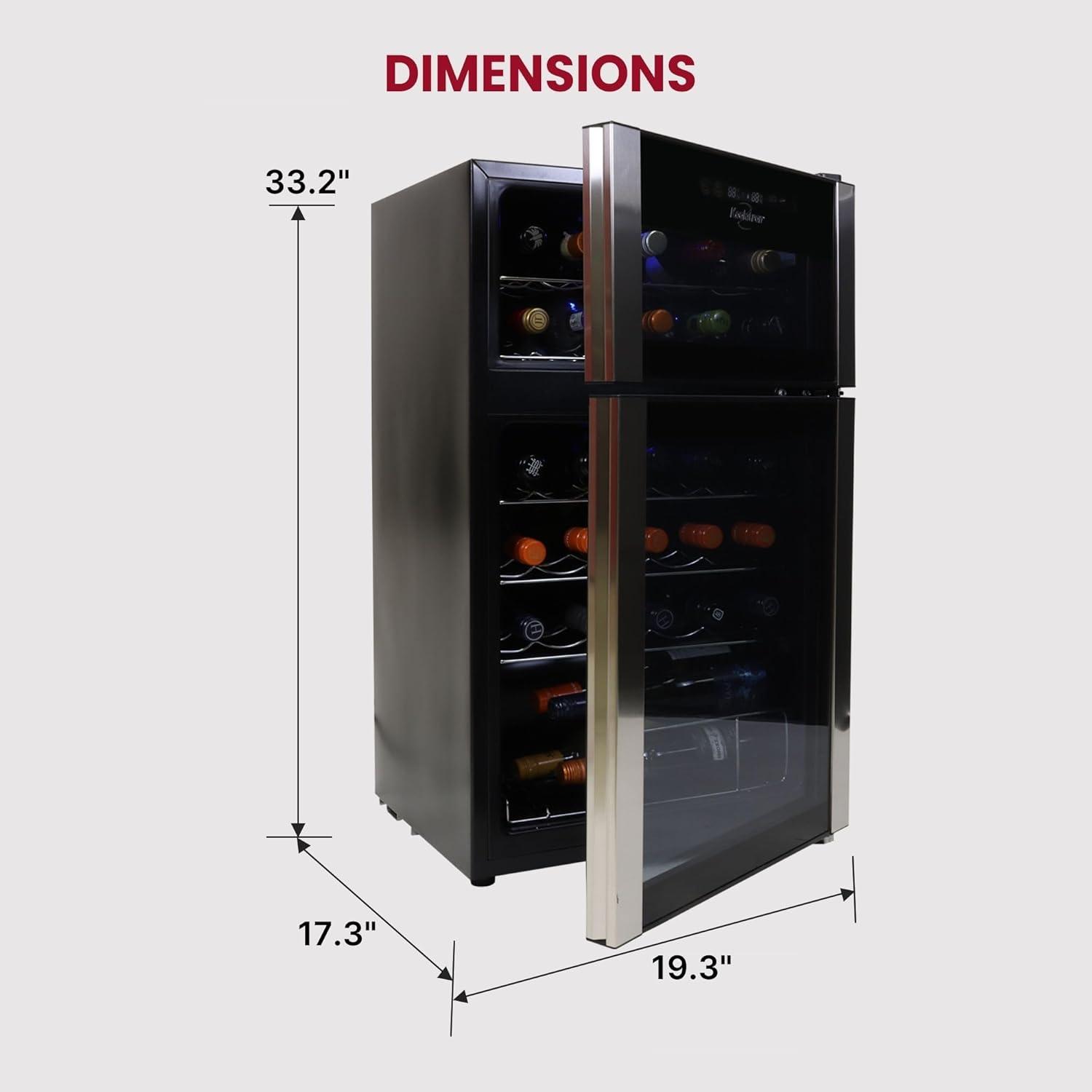 image:imageKoolatron 29 Bottle Wine Fridge Wine Cooler with Glass Door 3 Cu ft 86 L Beverage Can Refrigerator Digital Temperature ControlDual temperature zone Ideal for White Red amp Sparkling Wine