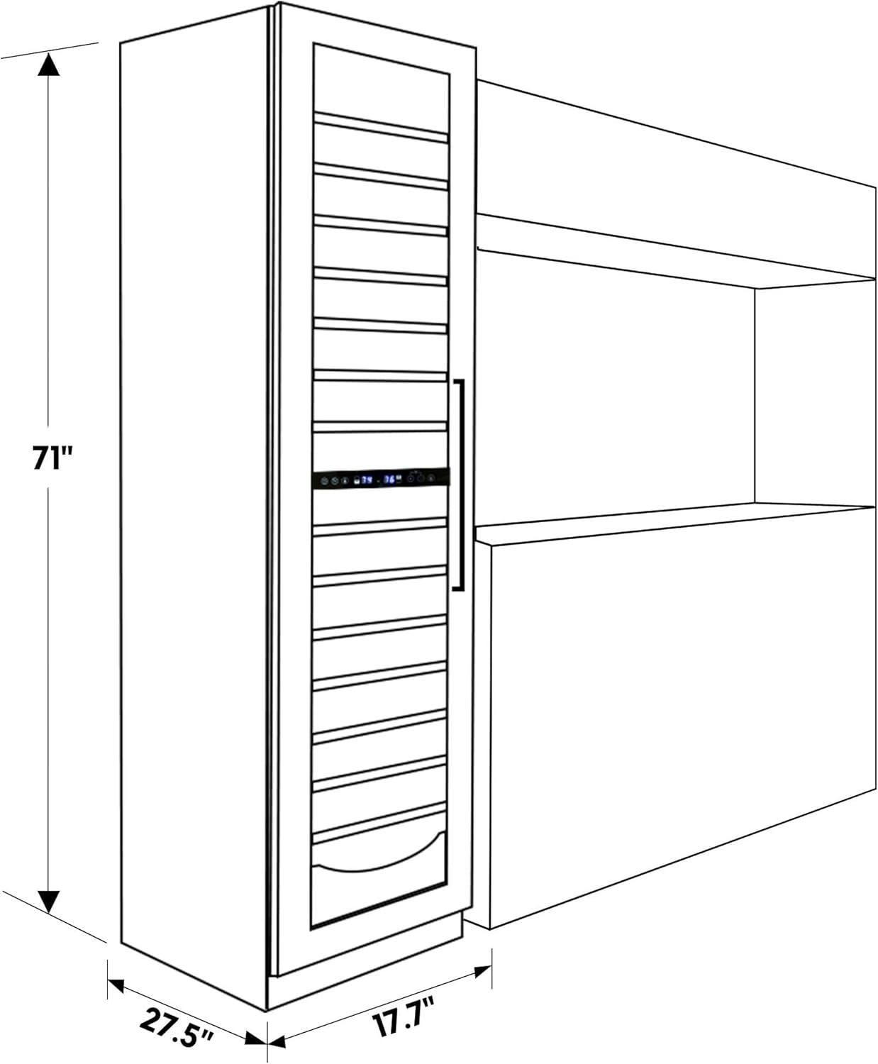 image:imageKoolatron Kenmore 111 Bottle Wine Fridge Freestanding Wine Cooler with Glass Door 18 In Beverage Can Refrigerator Dual temperature zone Ideal for Red White amp Sparkling Wine