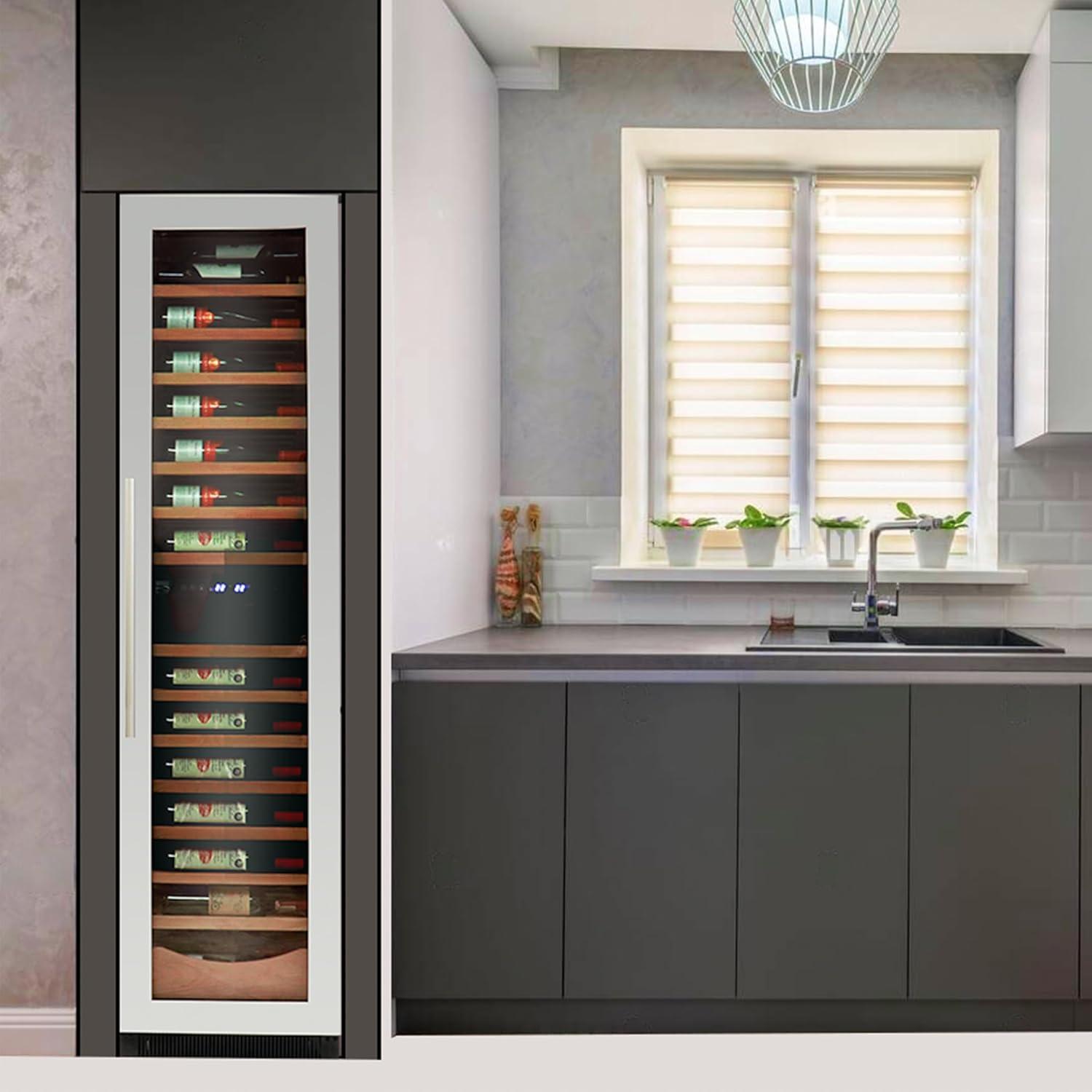 image:imageKoolatron Kenmore 111 Bottle Wine Fridge Freestanding Wine Cooler with Glass Door 18 In Beverage Can Refrigerator Dual temperature zone Ideal for Red White amp Sparkling Wine