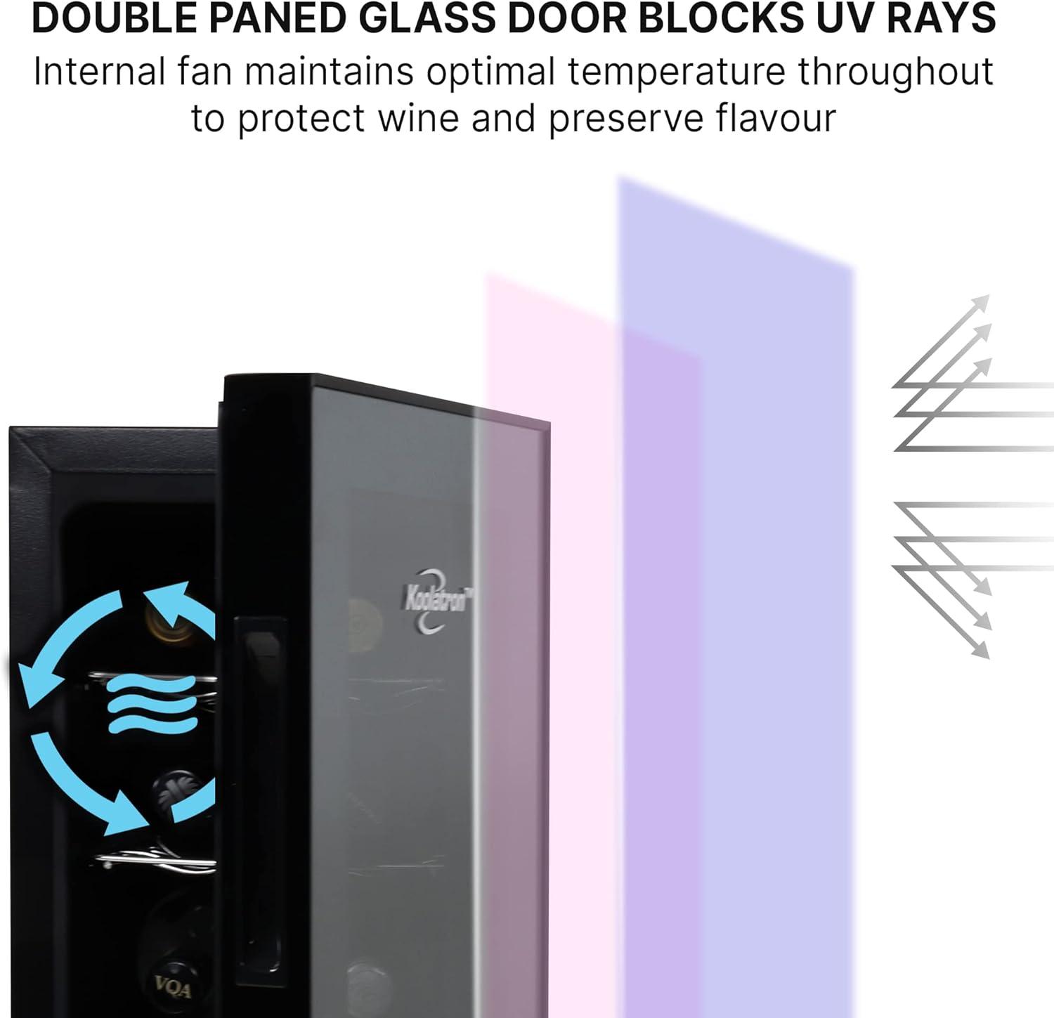 image:imageKoolatron Urban Series 12 Bottle Wine Cooler Refrigerator Dual Zone Thermoelectric Wine Fridge Freestanding Wine Cellar for Red White Sparkling Wine Ideal for Kitchen Apartment RV12 bottle Dual Zone