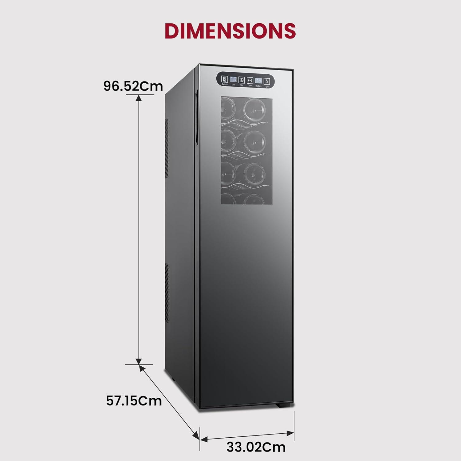 image:imageKoolatron Urban Series 12 Bottle Wine Cooler Refrigerator Dual Zone Thermoelectric Wine Fridge Freestanding Wine Cellar for Red White Sparkling Wine Ideal for Kitchen Apartment RV18 bottles 8 upper 10 lower