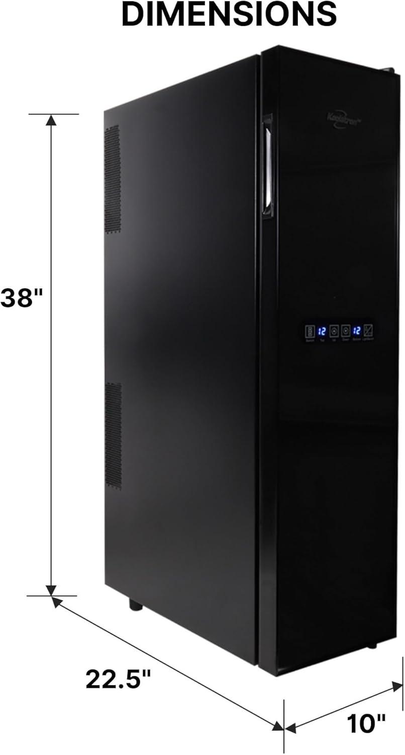 image:imageKoolatron Urban Series 18 Bottle Slim Dual Zone Wine Cooler Thermoelectric Wine Fridge Freestanding Wine Refrigerator for Home Bar Kitchen Apartment Condo Cottage