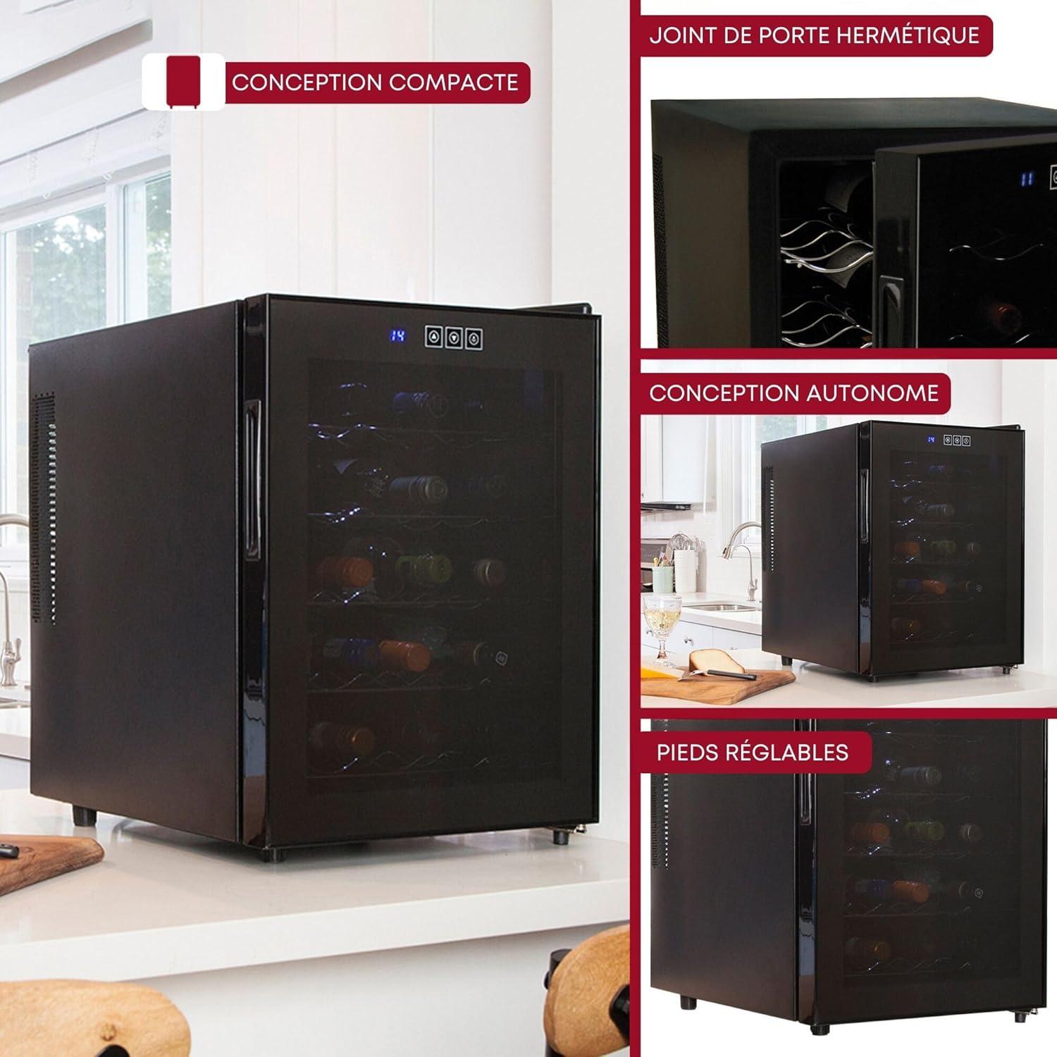image:imageKoolatron Urban Series 20 Bottle Wine Cooler Black Thermoelectric Wine Fridge Freestanding Wine Refrigerator for Home Bar Small Kitchen Apartment Condo Cottage RV20 Bottle
