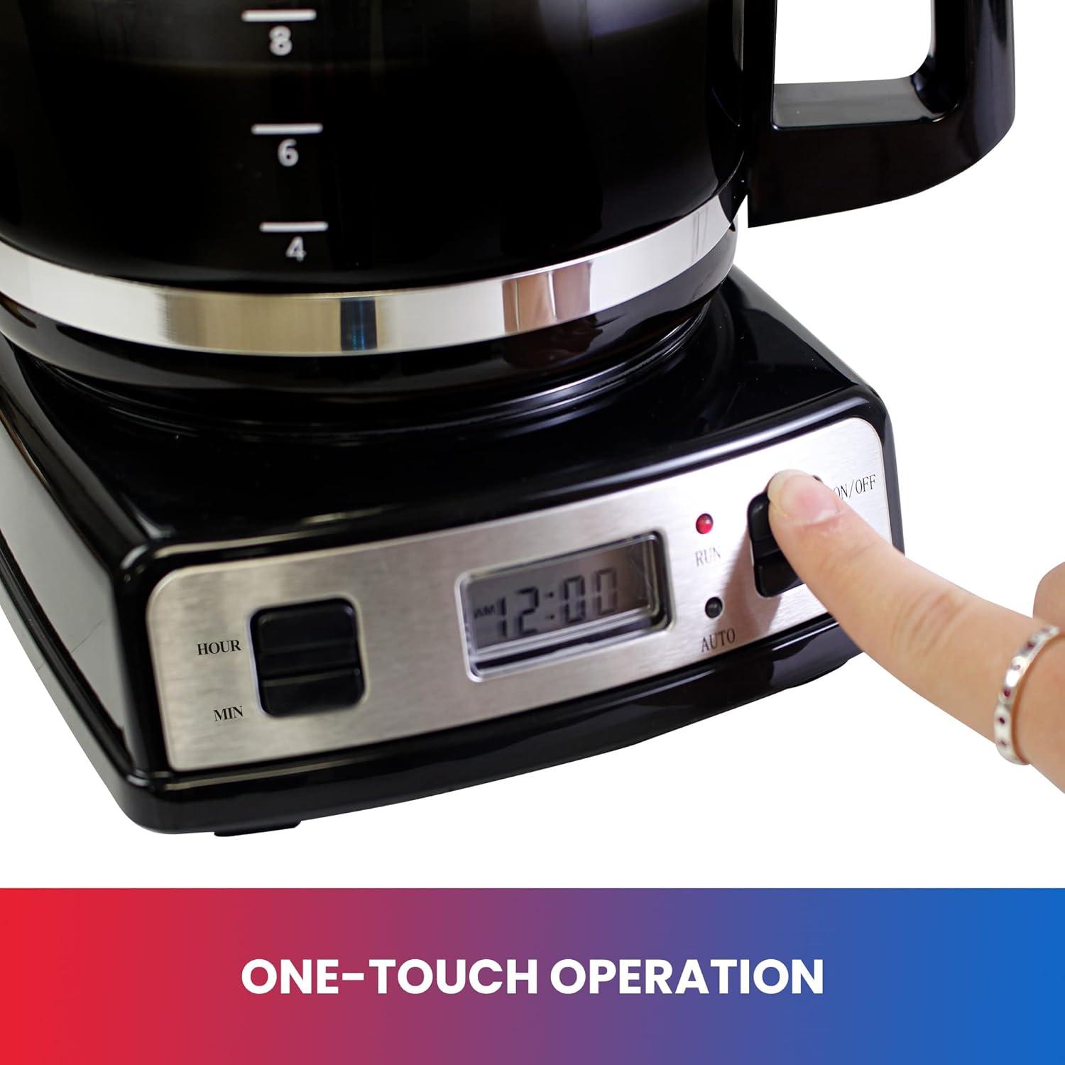 image:imageTotal Chef Drip Coffee Maker 12Cup Programmable Coffee Machine With Glass Pot Pause and Pour Auto ShutOff Large Water Reservoir Reusable Filter Dishwasher Safe Carafe Percoladora de Caf
