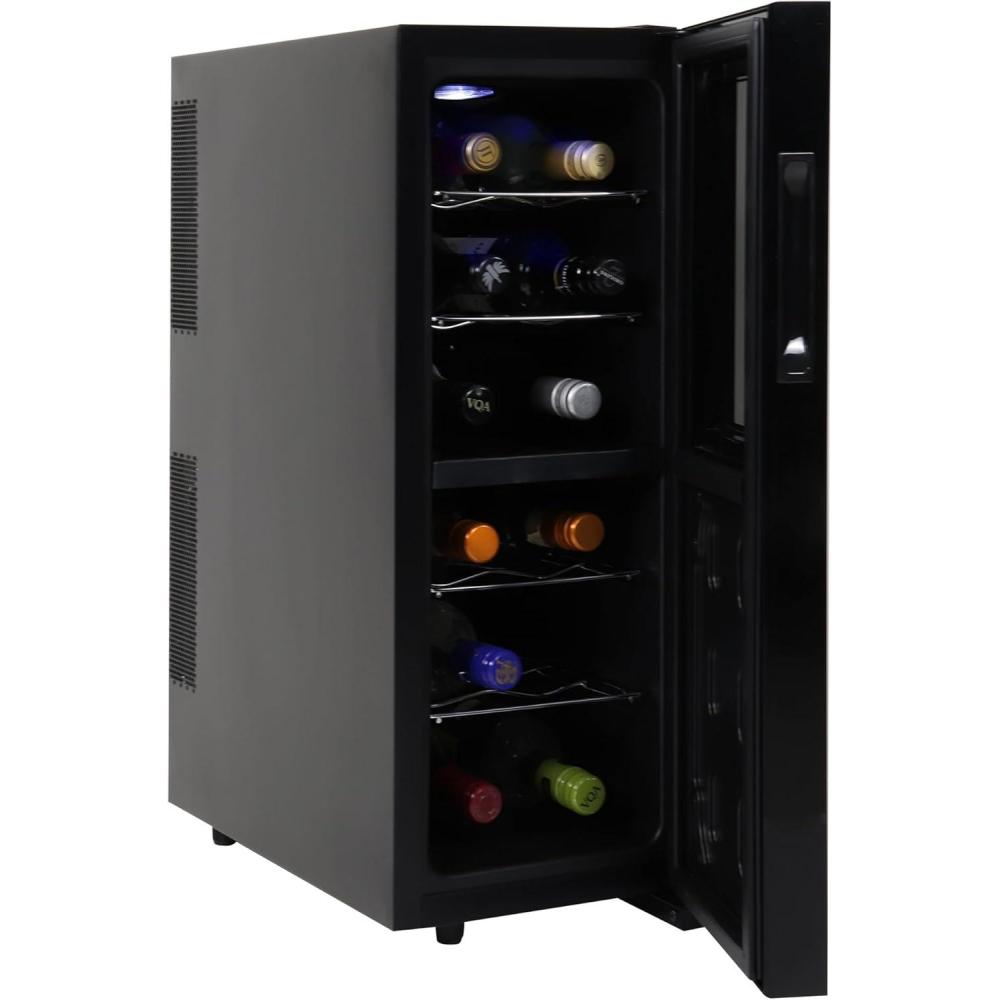 image:imageKoolatron 12 Bottle Wine Fridge Wine Cooler with Glass Door 12 Cu Ft 33 L Beverage Can Refrigerator Digital Temperature ControlDual temperature zone Ideal for White Red amp Sparkling Wine