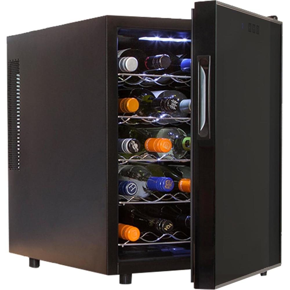 image:imageKoolatron 20 Bottle Wine Fridge Freestanding Wine Cooler with Glass Door 17 Cu Ft 48L Beverage Can Refrigerator Digital Temperature Control Ideal for White Red amp Sparkling Wine Champagne