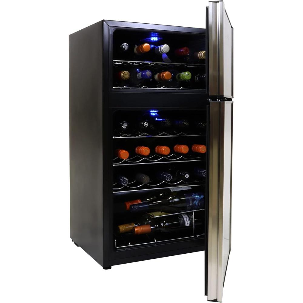 image:imageKoolatron 24 Bottle Wine Cooler Black Compressor Wine Fridge 24 cu ft 68 L Freestanding Wine Cellar Red White amp Sparkling Wine Storage UVBlocking Glass Home Bar Kitchen Apartment Condo29 Bottle