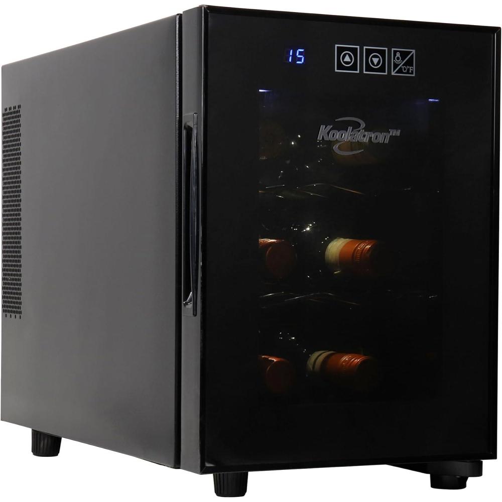 image:imageKoolatron 6 Bottle Wine Fridge Freestanding Wine Cooler with Glass Door 06 cu ft 16 L Beverage Can Refrigerator Digital Temperature Control Ideal for White Red amp Sparkling Wine Champagne