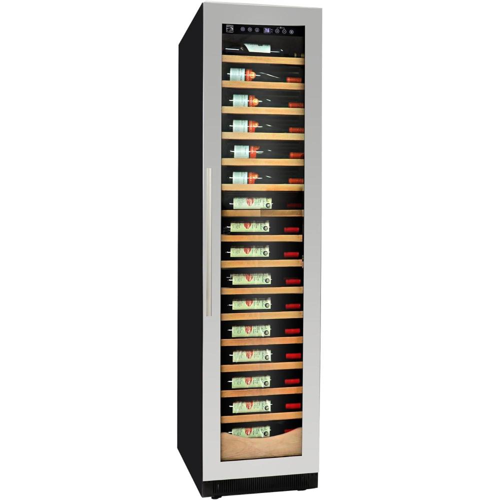image:imageKoolatron Kenmore 112 Bottle Wine Fridge Freestanding Wine Cooler with Glass Door 18 inch Beverage Can Refrigerator Digital Temperature Control Ideal for Red White Sparkling Wine amp Champagne