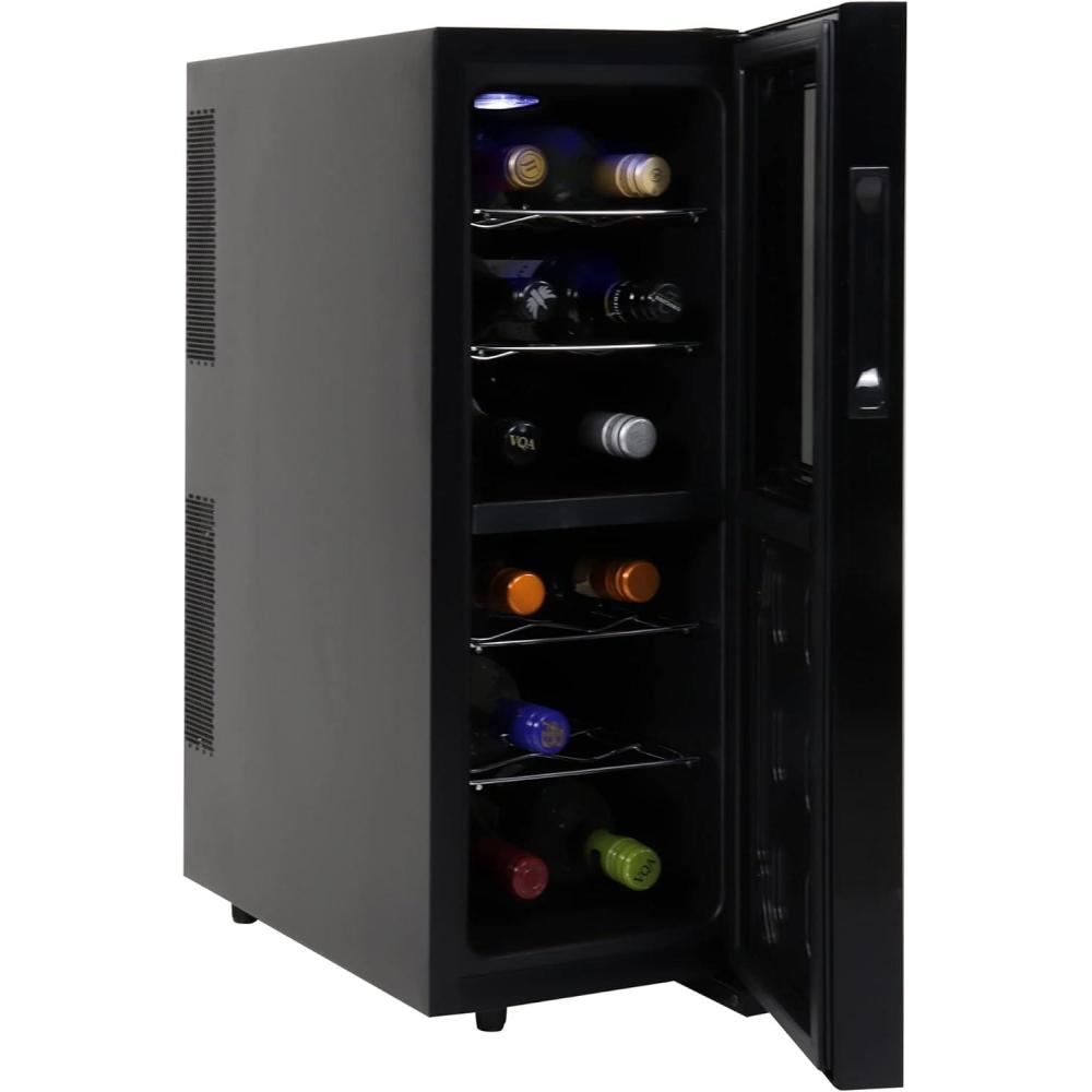 image:imageKoolatron Urban Series 12 Bottle Wine Cooler Refrigerator Dual Zone Thermoelectric Wine Fridge Freestanding Wine Cellar for Red White Sparkling Wine Ideal for Kitchen Apartment RV12 bottle Dual Zone