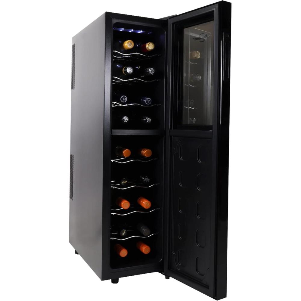 image:imageKoolatron Urban Series 18 Bottle Slim Dual Zone Wine Cooler Thermoelectric Wine Fridge Freestanding Wine Refrigerator for Home Bar Kitchen Apartment Condo Cottage