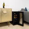 Koolatron 12 Bottle Wine Fridge – Freestanding Wine Cooler with Glass Door, 1.2 Cu Ft (33L) Beverage Can Refrigerator, Digital Temperature Control, Ideal for Red, White & Sparkling Wine, Champagne