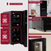 Koolatron 12 Bottle Wine Fridge – Wine Cooler with Glass Door, 1.2 Cu Ft (33 L) Beverage Can Refrigerator, Digital Temperature Control/Dual temperature zone, Ideal for White, Red & Sparkling Wine