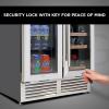 Koolatron 18 Bottle 56 Can Wine Fridge – Built-In Wine Cooler with Glass Door 5.3 cu.ft Front Vent Beverage Can Refrigerator for Red, White Wine- Digital Temperature Control/Dual Temperature Zone(18 Bottle 56 Can)