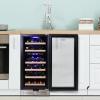 Koolatron 18 Bottle 56 Can Wine Fridge – Built-In Wine Cooler with Glass Door 5.3 cu.ft Front Vent Beverage Can Refrigerator for Red, White Wine- Digital Temperature Control/Dual Temperature Zone(28 Bottle)