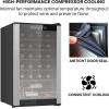 Koolatron 24 Bottle Wine Cooler Black Compressor Wine Fridge | 2.4 cu ft (68 L) Freestanding Wine Cellar | Red White & Sparkling Wine Storage | UV-Blocking Glass | Home Bar Kitchen Apartment Condo(24 Bottle)
