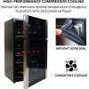 Koolatron 24 Bottle Wine Cooler Black Compressor Wine Fridge | 2.4 cu ft (68 L) Freestanding Wine Cellar | Red White & Sparkling Wine Storage | UV-Blocking Glass | Home Bar Kitchen Apartment Condo(29 Bottle)
