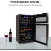 Koolatron 24 Bottle Wine Cooler Black Compressor Wine Fridge | 2.4 cu ft (68 L) Freestanding Wine Cellar | Red White & Sparkling Wine Storage | UV-Blocking Glass | Home Bar Kitchen Apartment Condo(29 Bottle)
