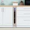 Koolatron 28 Bottle Wine Fridge – Wine Cooler with Glass Door, 3.5 cu. ft (100L), Beverage Can Refrigerator, Digital Temperature Control/Dual Temperature Zone, Ideal for White, Red, Sparkling Wine(7 Bottle)