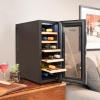 Koolatron Deluxe 12 Bottle Wine Cooler with Beech Wood Racks, Black, Thermoelectric Wine Fridge, 1 cu. ft. Freestanding Wine Refrigerator, Red, White and Sparkling Wine Storage for Kitchen or Home Bar