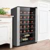 Koolatron Urban Series 12 Bottle Wine Cooler Refrigerator Dual Zone Thermoelectric Wine Fridge Freestanding Wine Cellar for Red White Sparkling Wine Ideal for Kitchen Apartment RV(24 Bottles)
