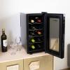 Koolatron Wine Fridge – Wine Cooler, 10 Bottle Wine Cabinet for Champagne, Red, White Wine, Thermoelectric Freestanding Celler For Bar, Home, Kitchen, Paned Glass Door(10 Bottle)