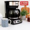Total Chef Drip Coffee Maker – 12-Cup Programmable Coffee Machine With Glass Pot, Pause and Pour, Auto Shut-Off, Large Water Reservoir, Reusable Filter, Dishwasher Safe Carafe, Percoladora de Café