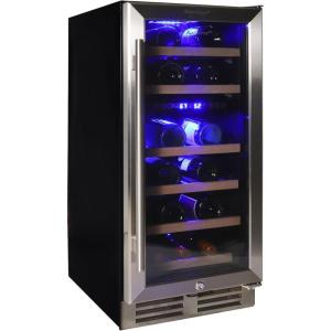 Koolatron 18 Bottle 56 Can Wine Fridge – Built-In Wine Cooler with Glass Door 5.3 cu.ft Front Vent Beverage Can Refrigerator for Red, White Wine- Digital Temperature Control/Dual Temperature Zone(28 Bottle)