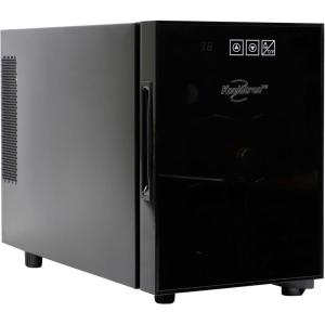 Koolatron 6 Bottle Wine Fridge – Freestanding Wine Cooler with Glass Door, 0.6 cu ft (16 L) Beverage Can Refrigerator, Digital Temperature Control, Ideal for Red, White & Sparkling Wine, Champagne