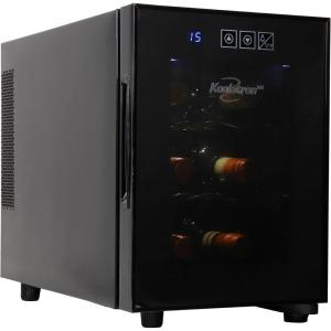 Koolatron 6 Bottle Wine Fridge – Freestanding Wine Cooler with Glass Door, 0.6 cu ft (16 L) Beverage Can Refrigerator, Digital Temperature Control, Ideal for White, Red & Sparkling Wine, Champagne