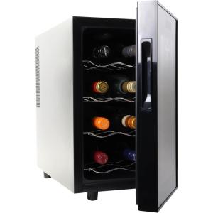 Koolatron 8 Bottle Wine Fridge – Freestanding Wine Cooler with Glass Door, 0.8 cu. ft (23 L), Beverage Can Refrigerator, Digital Temperature Control, Ideal for White, Red & Sparkling Wine, Champagne