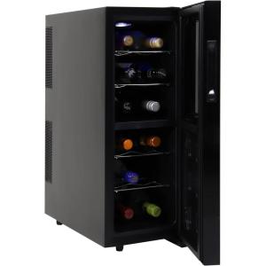 Koolatron Urban Series 12 Bottle Wine Cooler Refrigerator Dual Zone Thermoelectric Wine Fridge Freestanding Wine Cellar for Red White Sparkling Wine Ideal for Kitchen Apartment RV(12 bottle Dual Zone)