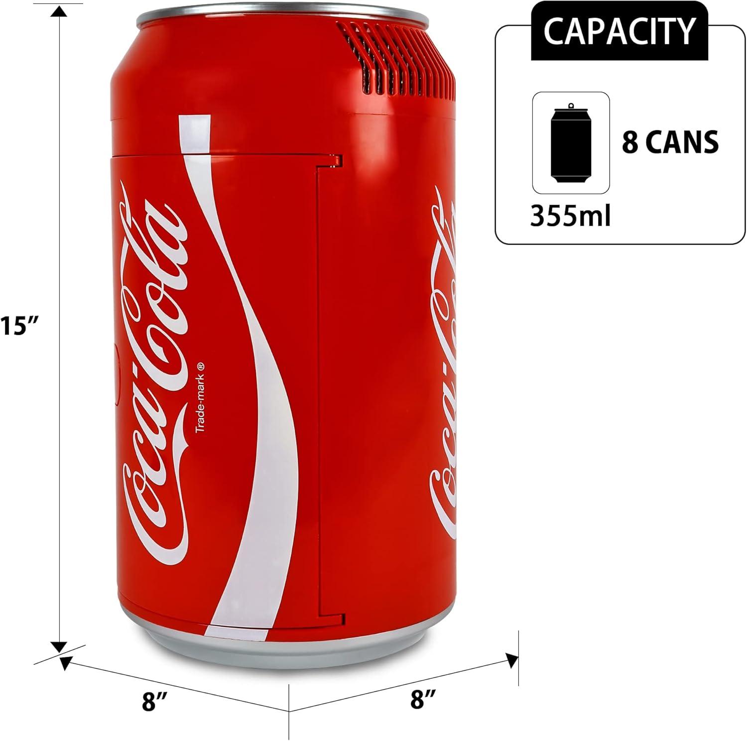 image:imageCocaCola CC06 Electric Mini Cooler Holds Up to 8 Cans Portable Thermoelectric Mini Fridge with Removable Shelf and Carrying Handle Red