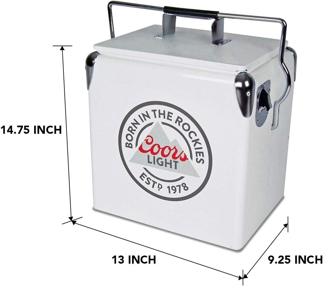 image:imageCoors Light Ice Chest Cooler Portable Ice Bucket with Bottle Opener Vintage Style Insulated for Camping Beach Picnic RV BBQs Tailgating Fishing SteelBelted 18 Can Ice Box 13L 14 qt