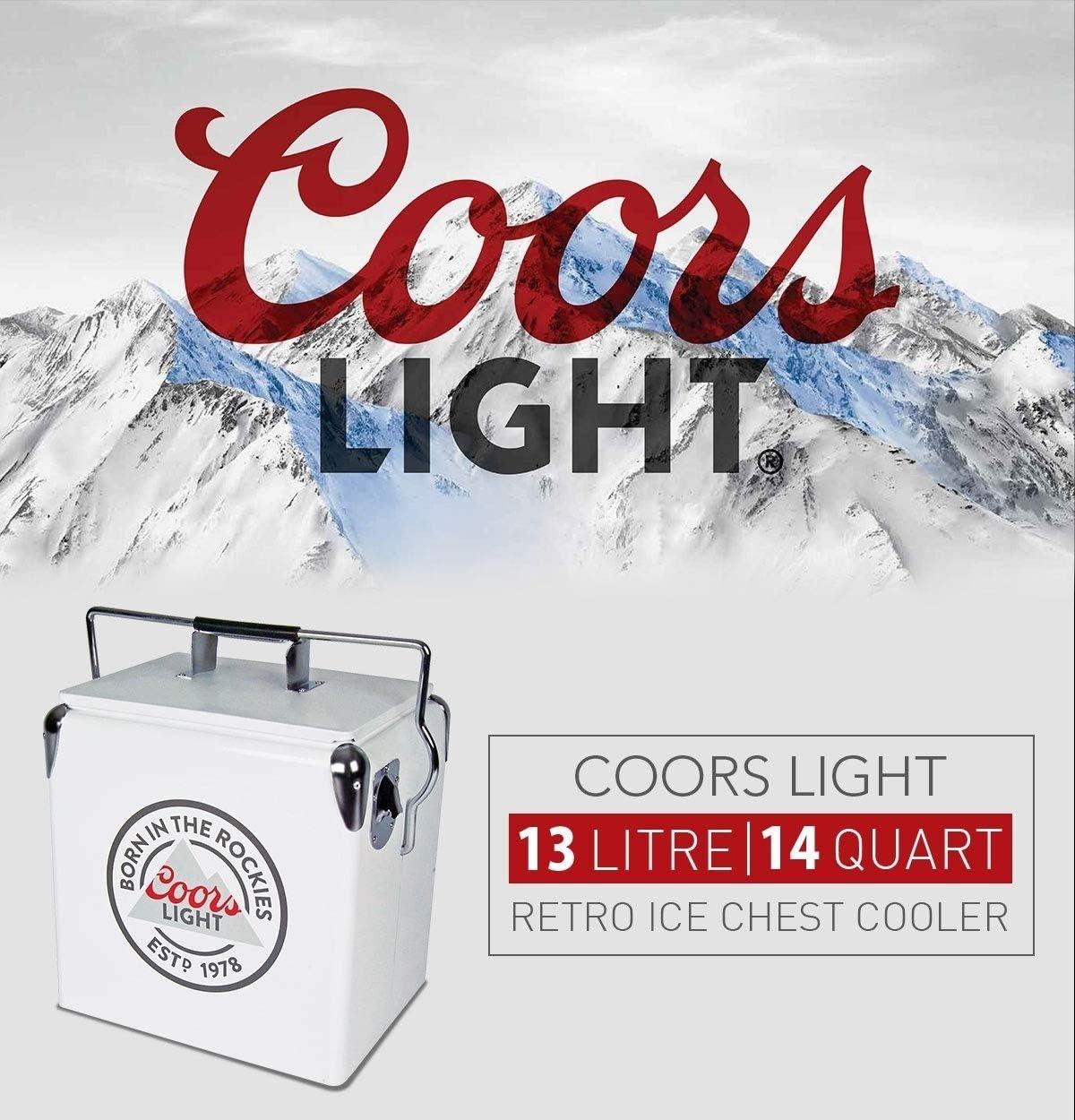 image:imageCoors Light Ice Chest Cooler Portable Ice Bucket with Bottle Opener Vintage Style Insulated for Camping Beach Picnic RV BBQs Tailgating Fishing SteelBelted 18 Can Ice Box 13L 14 qt