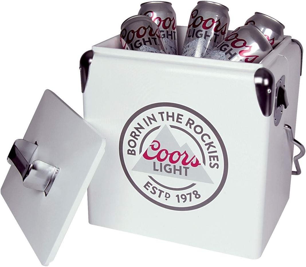 image:imageCoors Light Ice Chest Cooler Portable Ice Bucket with Bottle Opener Vintage Style Insulated for Camping Beach Picnic RV BBQs Tailgating Fishing SteelBelted 18 Can Ice Box 13L 14 qt