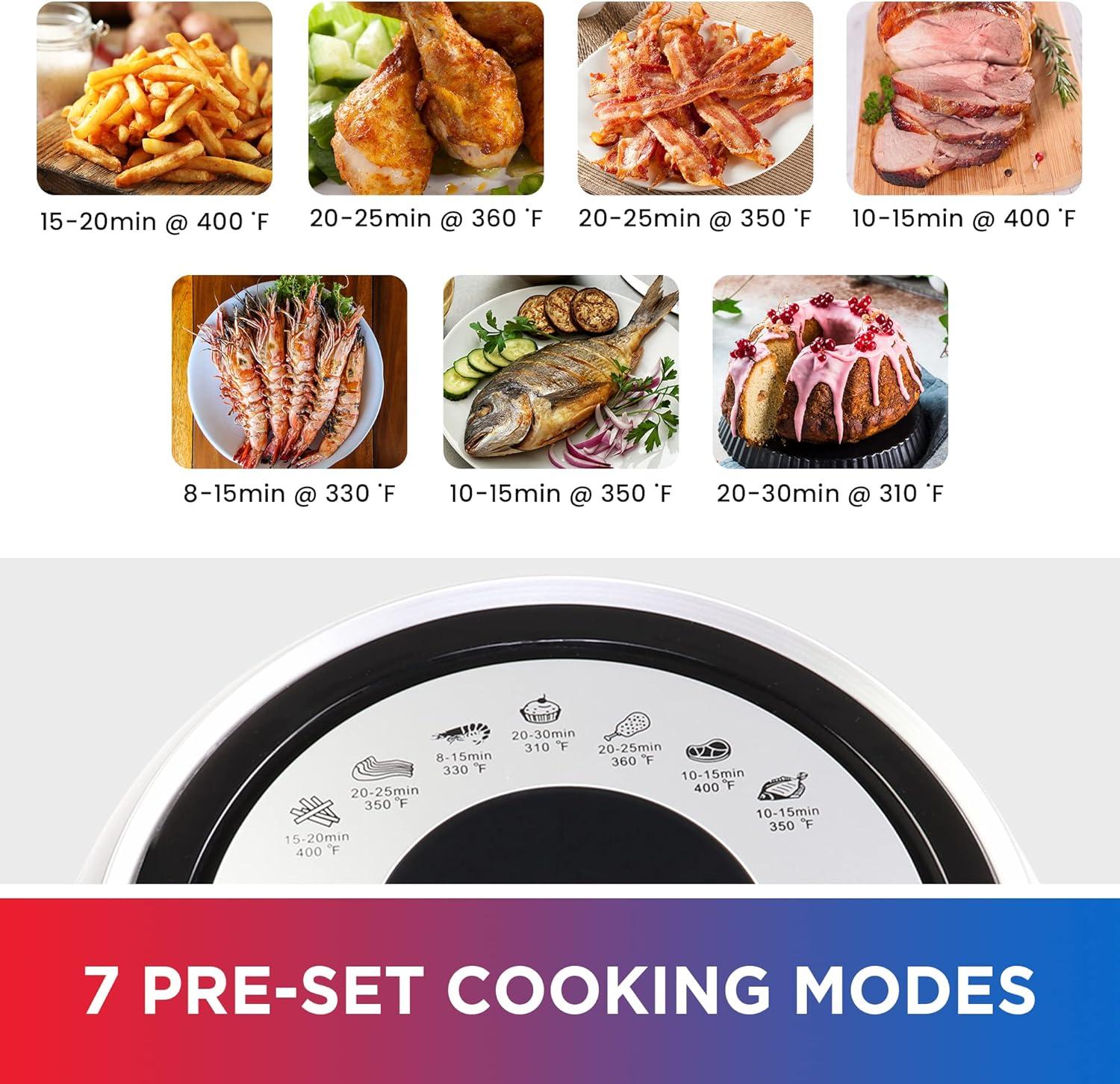 image:imageKenmore Air Fryer Aerogrill NonStick Frying Basket French Fry Digital Touch Screen 12 Presets Freidora Elctrica Countertop Cooking Kitchen Appliance Stainless Steel 8 Quart BlackBlack silver