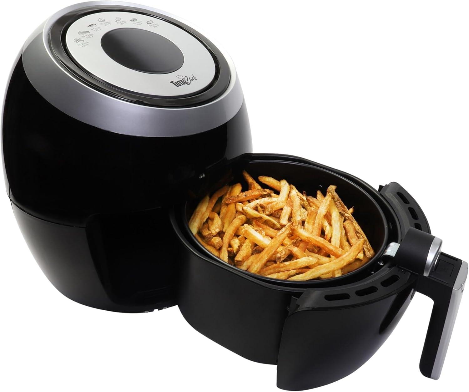 image:imageKenmore Air Fryer Aerogrill NonStick Frying Basket French Fry Digital Touch Screen 12 Presets Freidora Elctrica Countertop Cooking Kitchen Appliance Stainless Steel 8 Quart BlackBlack silver