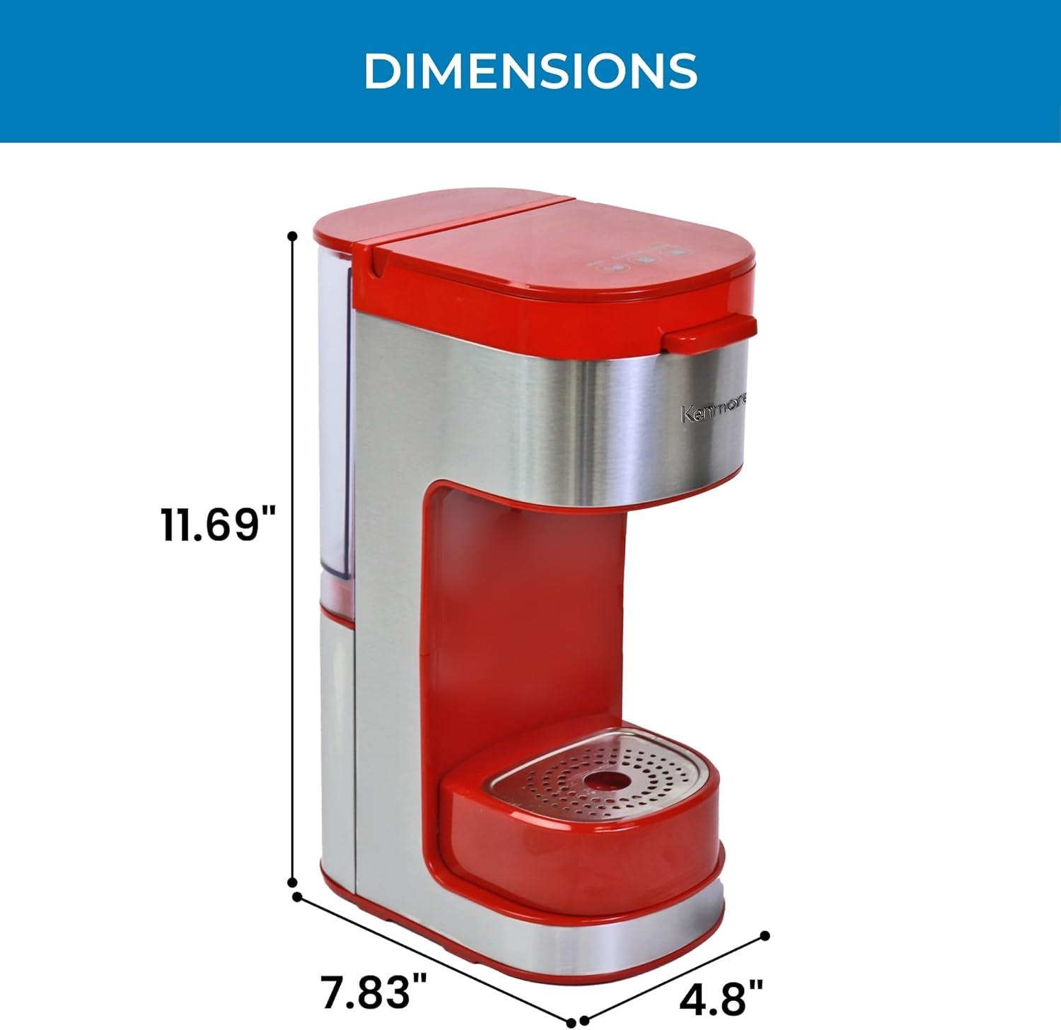 image:imageKenmore Drip Coffee Maker Programmable Cafe Machine With Glass Pot Regular amp Bold Brew Auto Shut Off Large Water Reservoir Reusable Filter Kitchen Appliances For Cafeteria Barista 12 Cup BlackRed