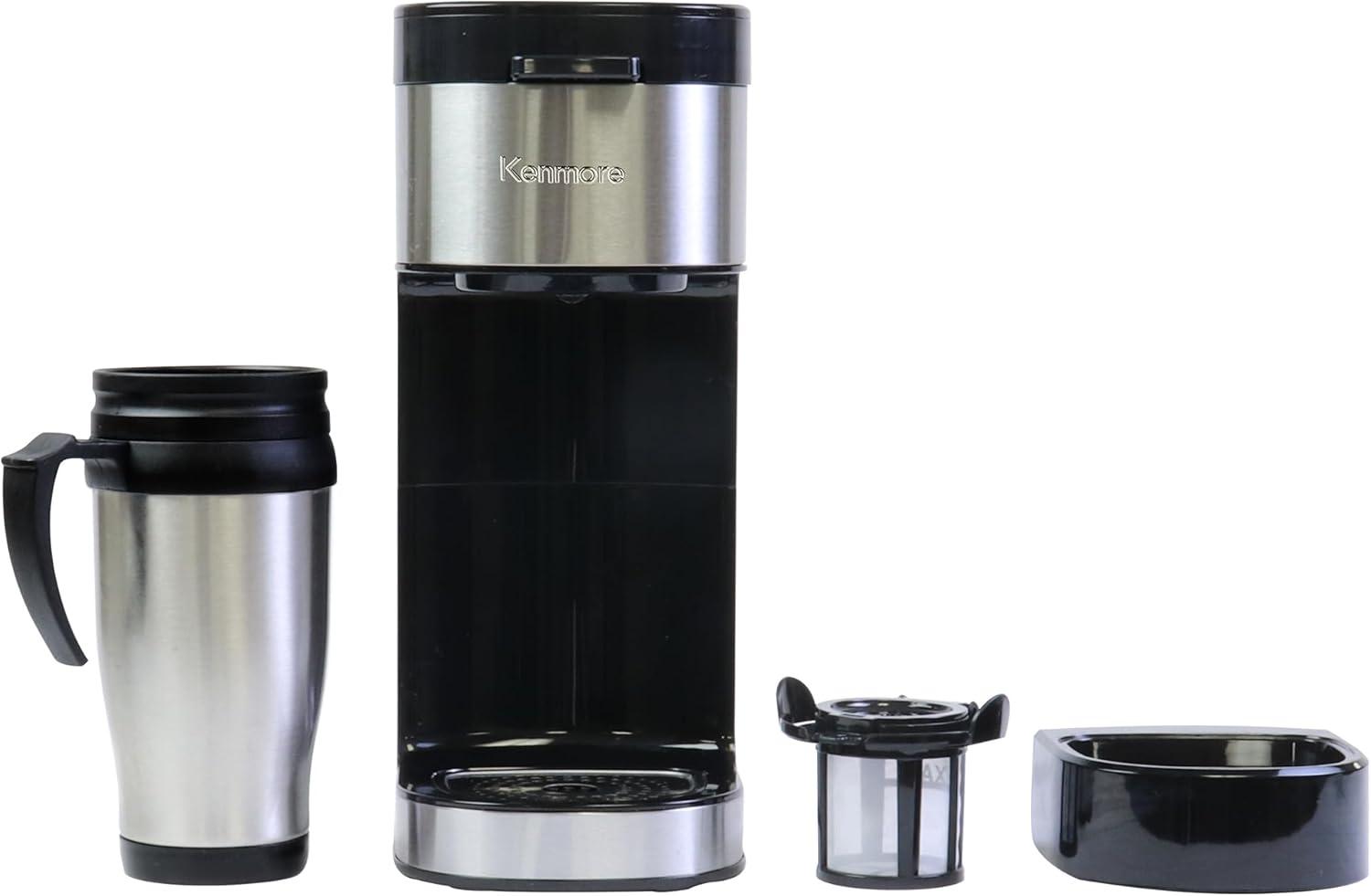 image:imageKenmore Drip Coffee Maker Programmable Cafe Machine With Glass Pot Regular amp Bold Brew Auto Shut Off Large Water Reservoir Reusable Filter Kitchen Appliances For Cafeteria Barista 12 Cup BlackBlack