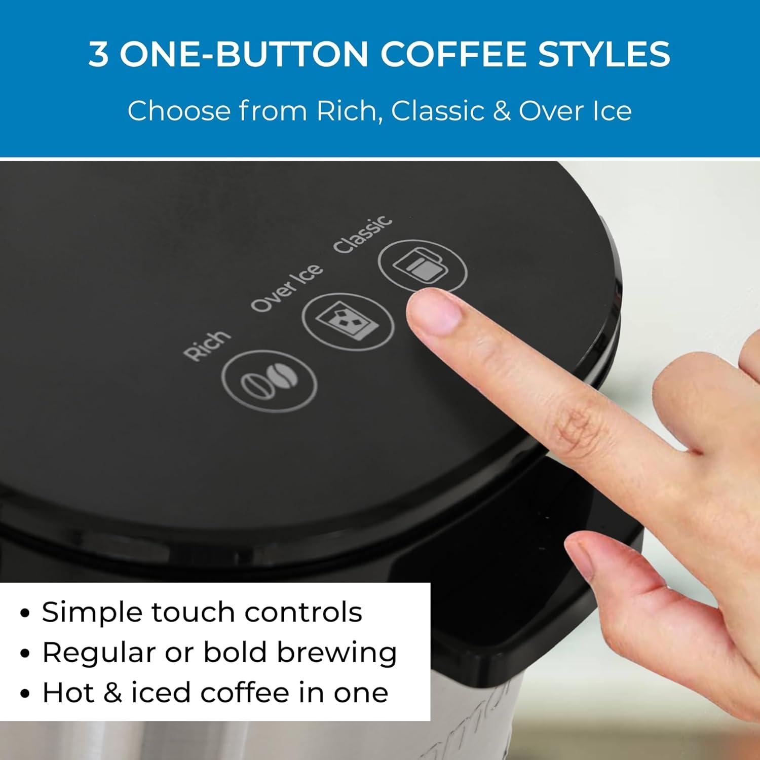image:imageKenmore Drip Coffee Maker Programmable Cafe Machine With Glass Pot Regular amp Bold Brew Auto Shut Off Large Water Reservoir Reusable Filter Kitchen Appliances For Cafeteria Barista 12 Cup BlackBlack