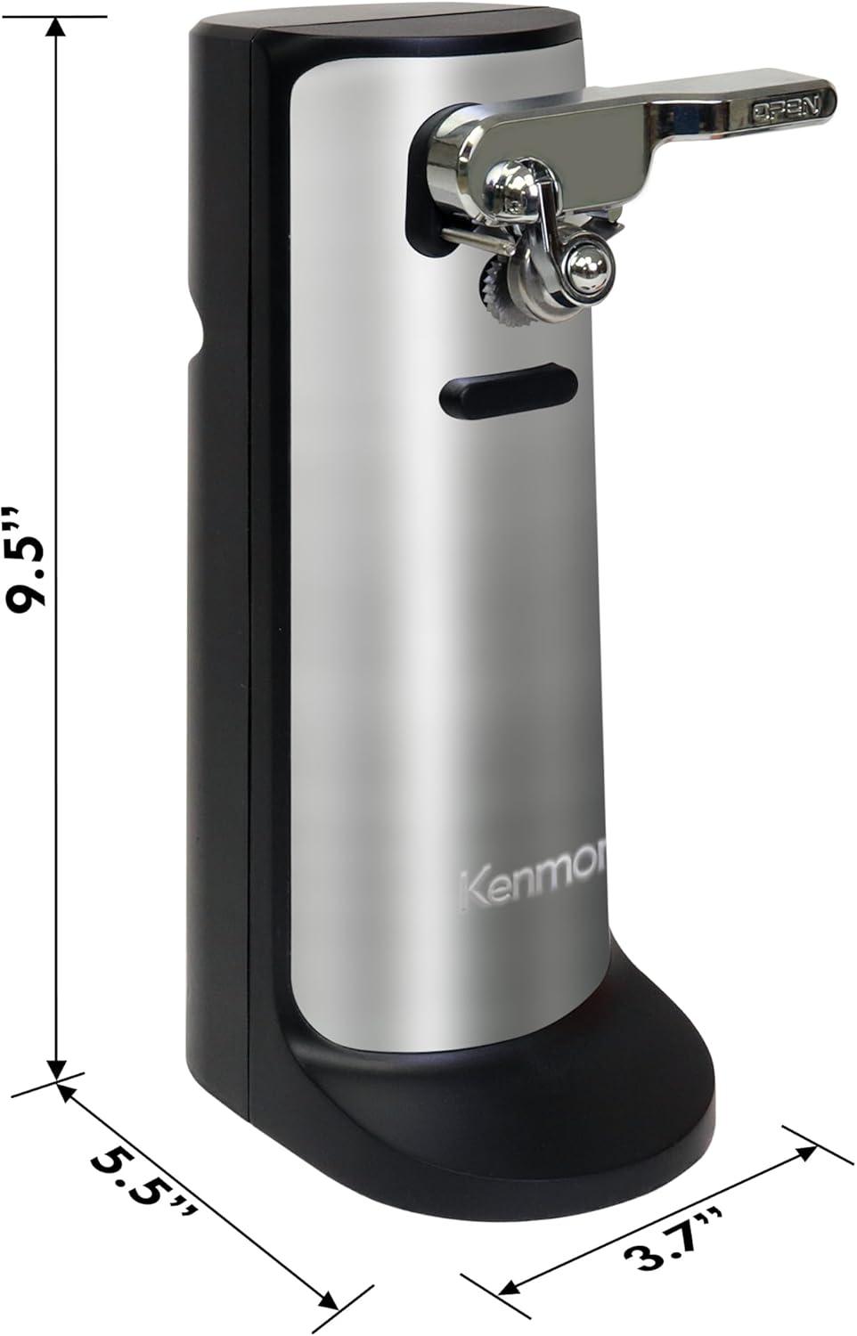 image:imageKenmore Electric Can Opener ArthritisFriendly Bottle Opener Knife sharpener Latas Abrelatas Cord Storage Automatic Countertop Appliance Stainless Steel Detachable Cutting LeverBlack And Grey