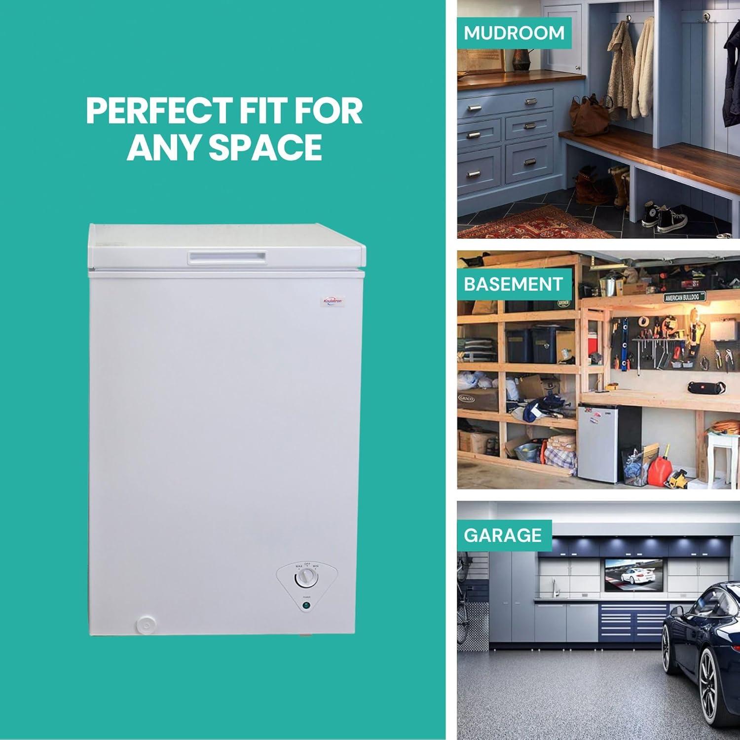 image:imageKoolatron Deep Freezer Chest Freezer 1 Wire Basket Garage Ready Meat Storage Front Drain Congelador For Home Apartment Basement Dorm Cottage Manual Defrost Stand Up 35 Cubic Feet White