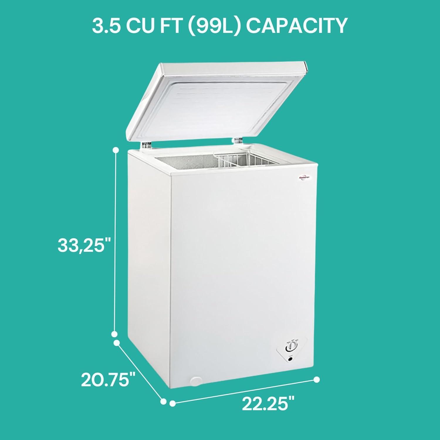 image:imageKoolatron Deep Freezer Chest Freezer 1 Wire Basket Garage Ready Meat Storage Front Drain Congelador For Home Apartment Basement Dorm Cottage Manual Defrost Stand Up 35 Cubic Feet White