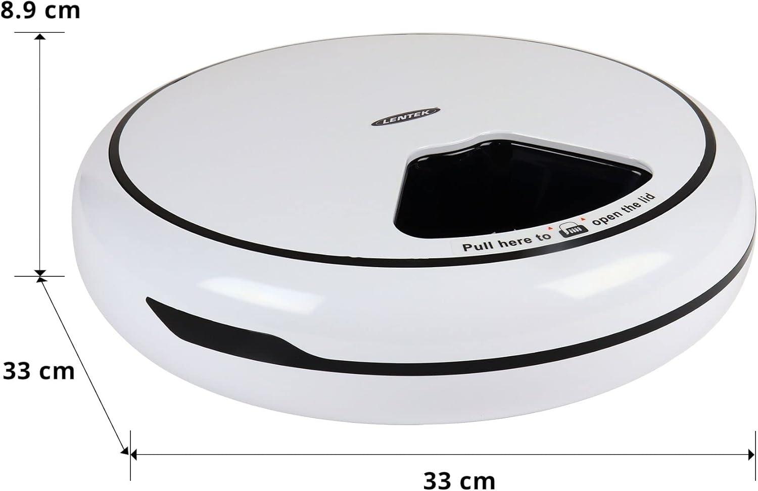 image:imageLentek Automatic Pet Feeder Auto Feeding Dispenser for Cat amp Dogs Set Time Dry Multiple Feeding Alimentador Control Programmable USB Powered Automatico De Sensor 25 Oz Total Capacity White