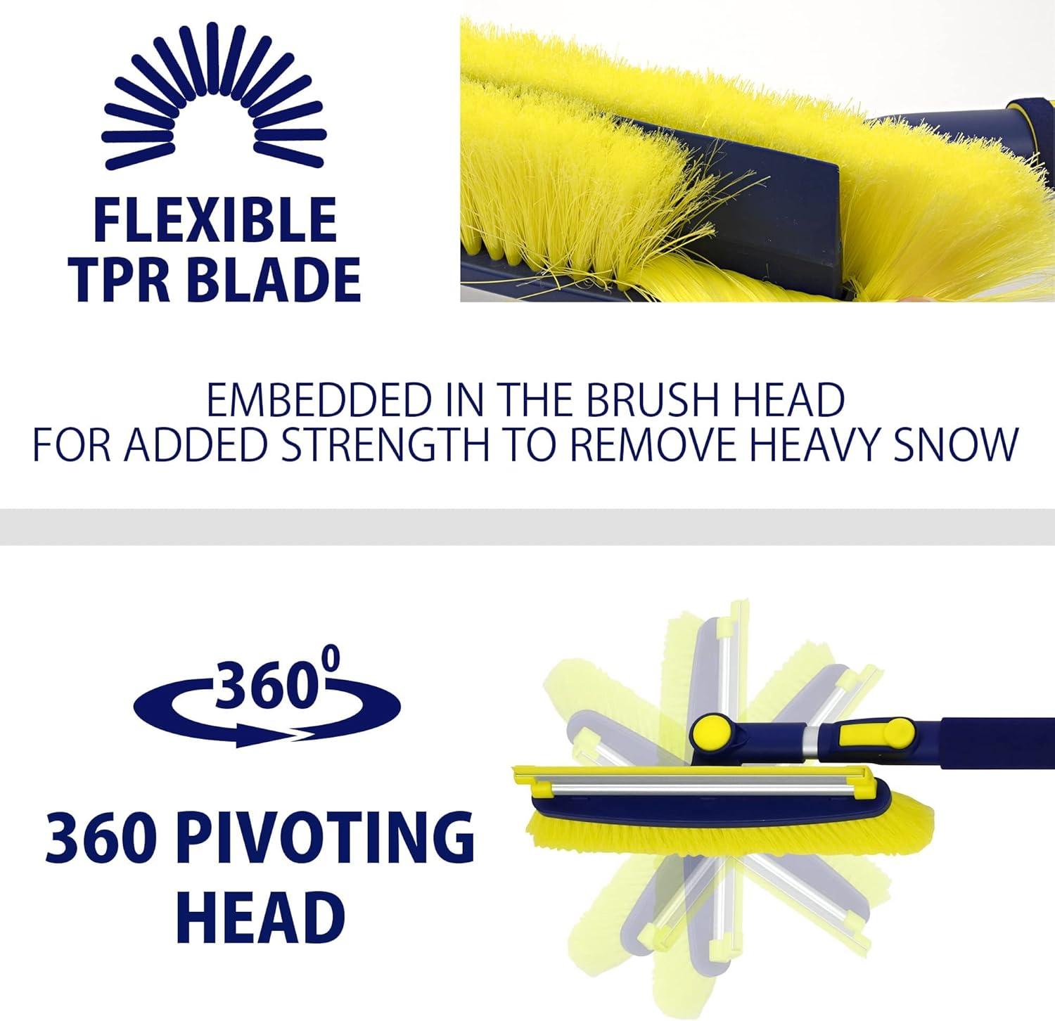 image:imageMichelin Snow Brush for Car WindshieldPack of 2 Snow and Ice Scraper with 4363 Extendable Handle 13 Swivel Head with Squeegee 5 Heavy Duty Ice Scraper for SUV Truck Van Auto Cleaning