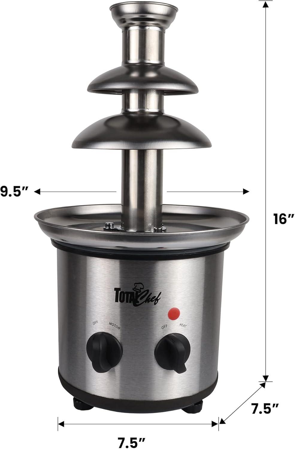 image:imageTotal Chef 3 Tier Chocolate Fountain Machine Mini Fondue Fountain for Chocolate Cheese amp Dessert Fuente de Chocolate para Fiesta Chocolate Fondue Set for Party and Events Queso Fountain